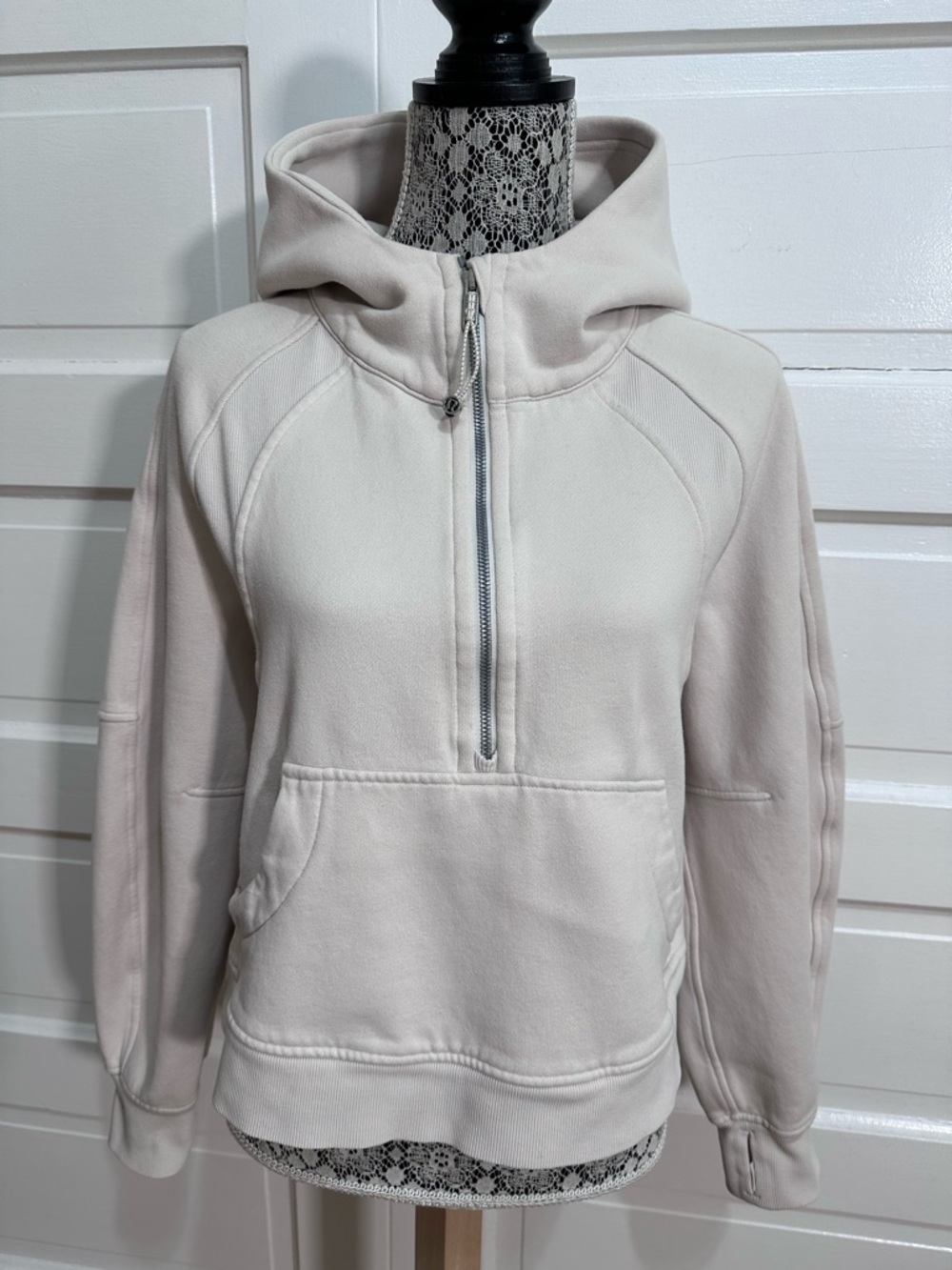 Lululemon Scuba Oversized Half-Zip Hoodie Size M/L Ivory $138